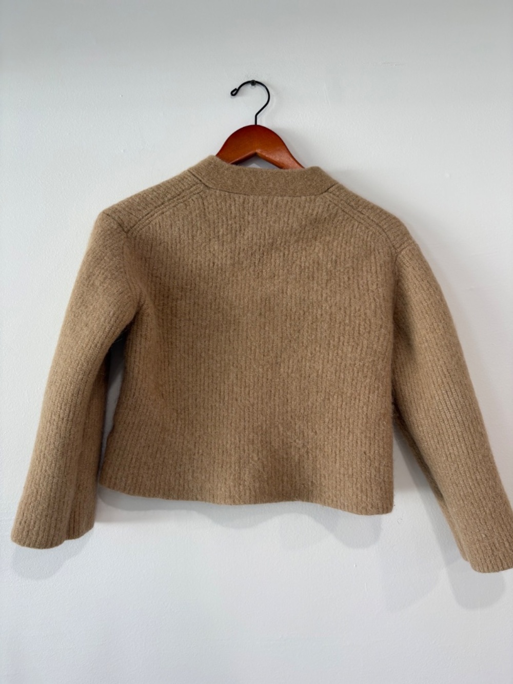 & Other Stories Alpaca Wool Blend Cropped Cardigan Camel Size S - Picture 4 of 7